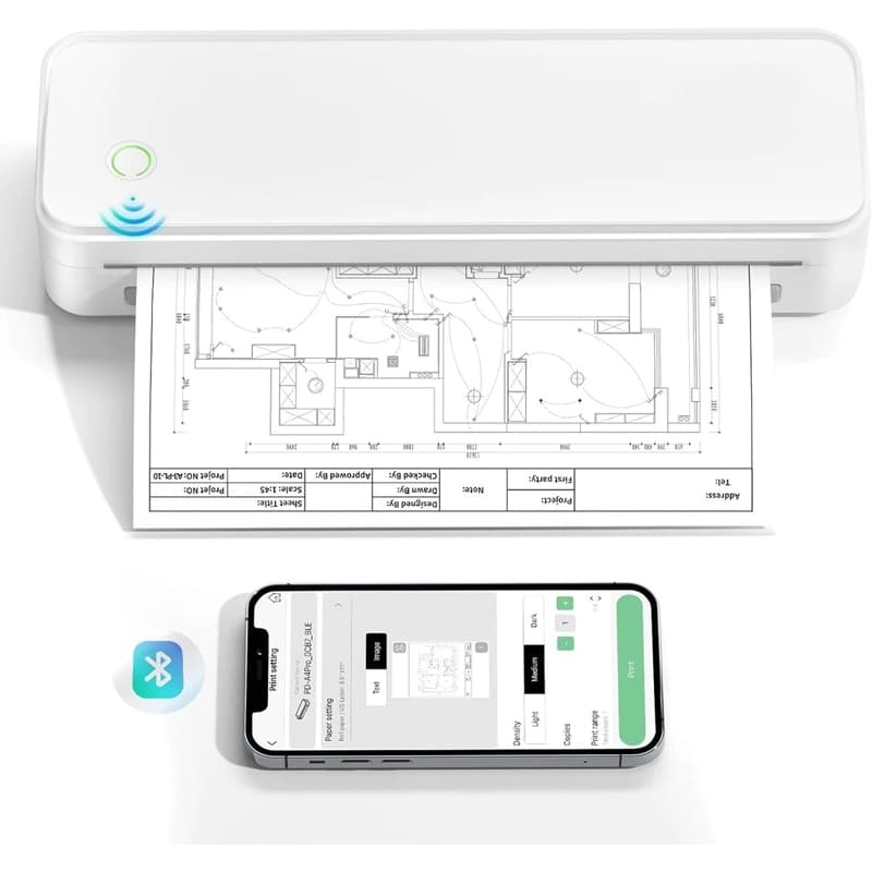 เครื่องพิมพ์ความร้อน ios/android Printer อุลตร้าเอชดี บลูทูธ เครื่องปริ้นไร้หมึก การพิมพ์รวดเร็ว รับประกัน 10ปี รูปที่ 3