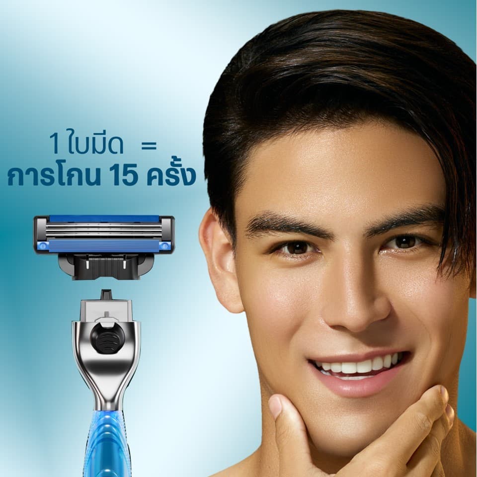 ยิลเลตต์ มัคทรี พลัส ใบมีดโกน แพ็ค 6 ชิ้น GILLETTE MACH3+ BLADE 6 CARTRIDGES REFILLS รูปที่ 3
