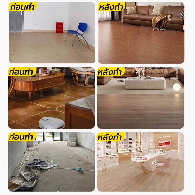 กระเบื้องยาง กระเบื้องยางลายไม้ 5ตรม/กล่อง กระเบื้องยางมีกาวในตัว ยางปูพื้น ติดตั้งง่าย ทนทาน ไม่กลัวความชื้น รูปที่ 3