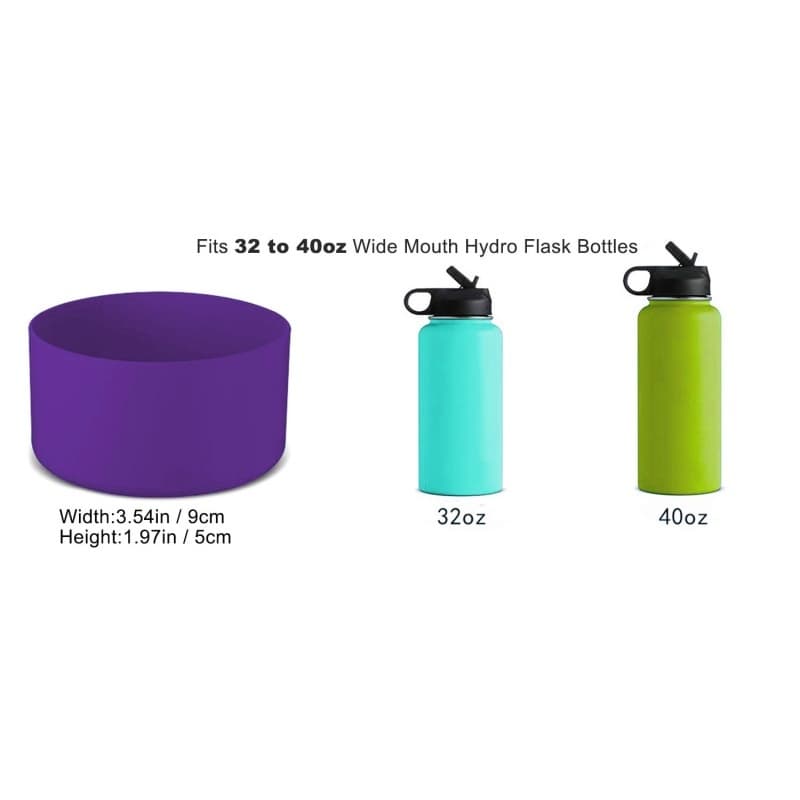 บูทซิลิโคนป้องกันสําหรับ Aquaflask & Hydroflask | ขวดน้ําปากกว้าง 12oz-40oz | ปลอกหุ้มด้านล่างกันลื่นปลอดสาร BPA รูปที่ 8