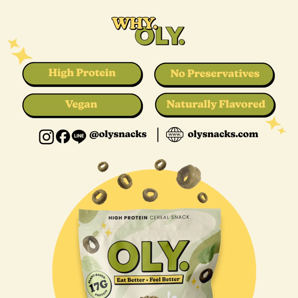 OLY. Go Matcha Plant Based High Protein Cereal 45g โอลี่ ซีเรียลโปรตีนสูง รสมัทฉะ 45g รูปที่ 9