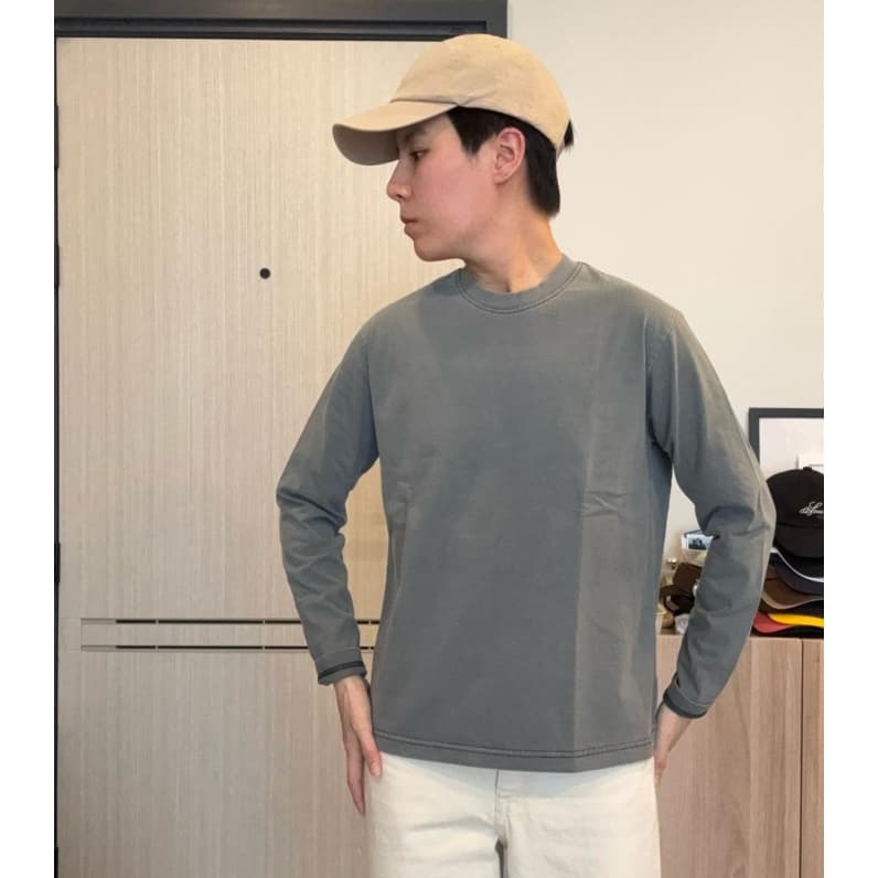 207 เสื้อแขนยาวคอกลม ฟอกเฟด ผ้าคอตต้อน รูปที่ 3