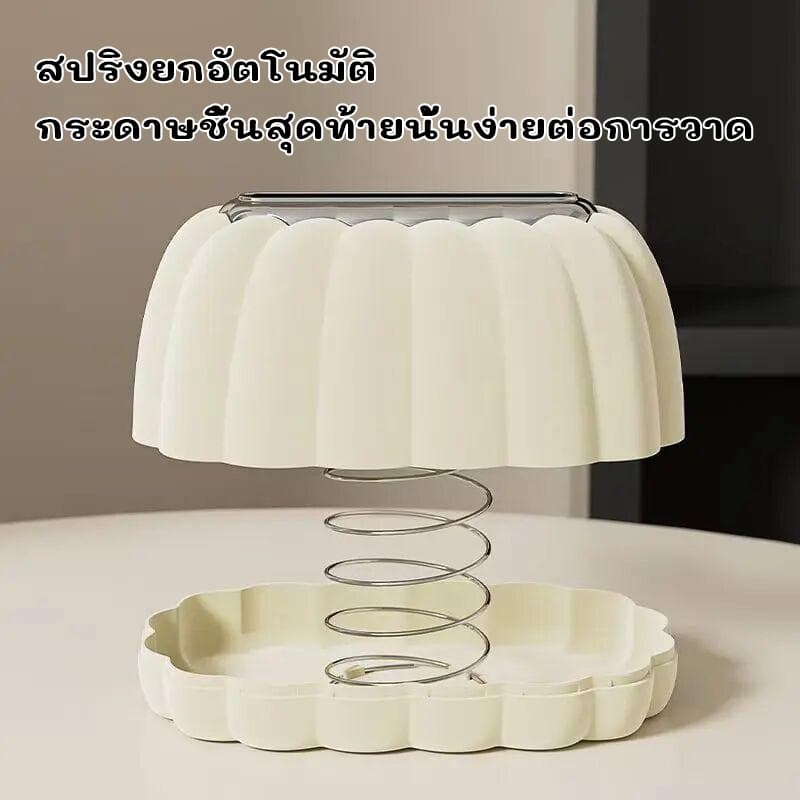 กล่องใส่ทิชชู ทรงฟักทอง ดีไซน์น่ารัก สไตล์เรียบหรู ตั้งวางได้ทุกที่ ด้านล่างมีสปริง ช่วยให้หยิบทิชชู่ง่ายขึ้น รูปที่ 5