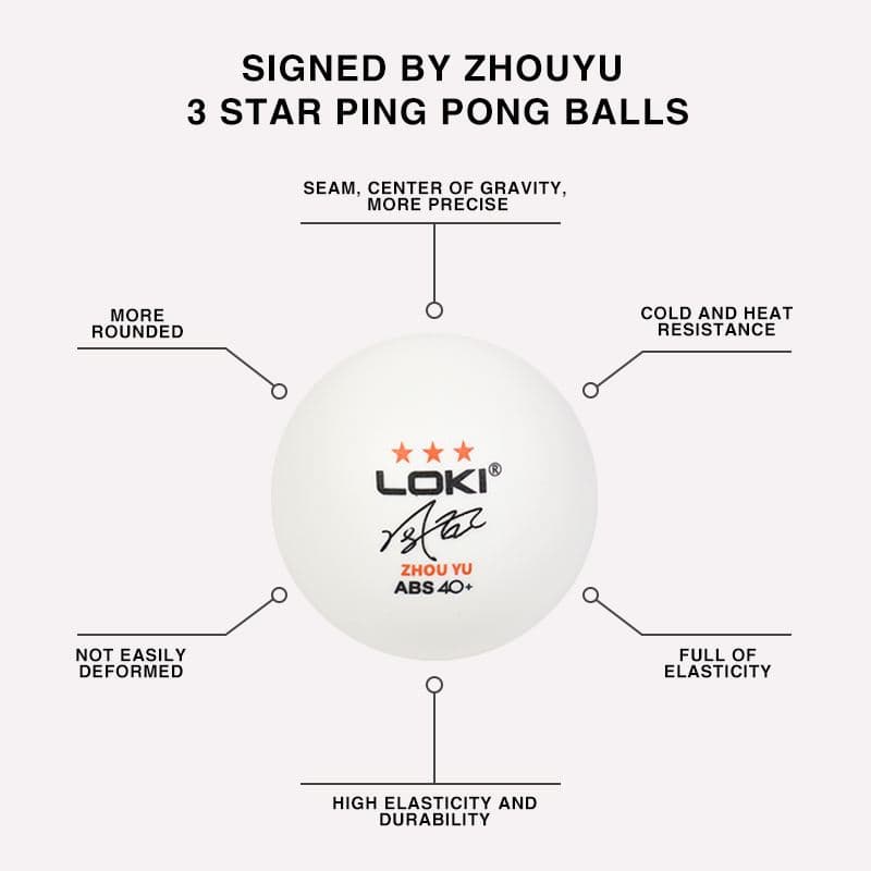 50 ลูก ลูกปิงปอง Loki 3 ดาว ABS 40+ ลูกปิงปองเกรดฝึกซ้อม ZHOU YU เด้งดี กลม คุ้มค่า รูปที่ 7