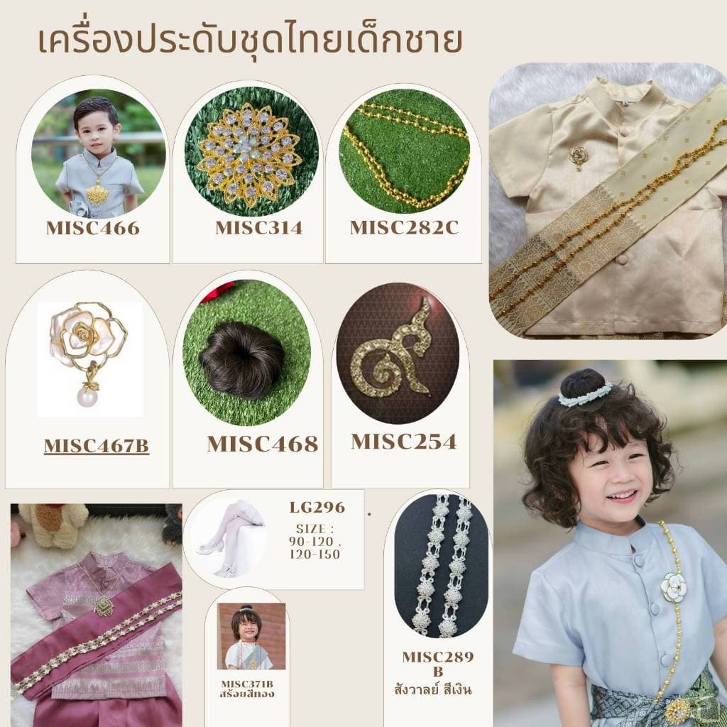 เครื่องประดับ สังวาลย์ เข็มกลัด แบบลูกโลก สำหรับใส่ถ่ายภาพ งานบุญ งานประกวด ใส่ได้ทั้งเด็กชายหญิง รูปที่ 1