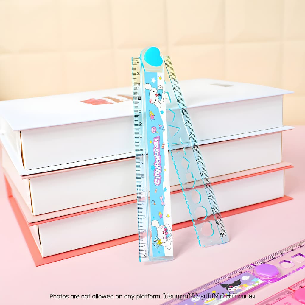 ไม้บรรทัดพับได้ Sanrio Foldable ruler ลาย Kuromi My Melody Cinnamoroll ไม้บรรทัดวาดรูป อุปกรณ์การเรียนเครื่องเขียนน่ารัก รูปที่ 3