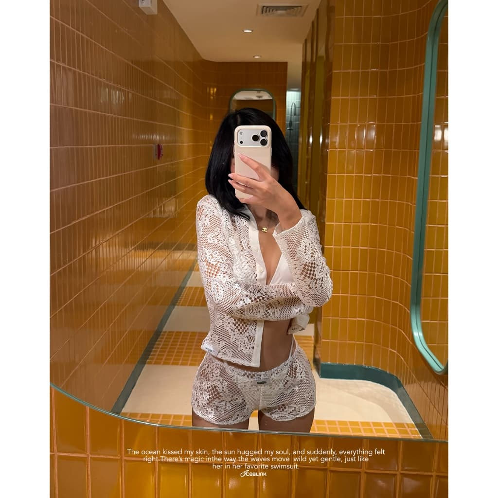 ICEBLINK l Serene Lace Set เซ็ตชุดคลุมลูกไม้ซีทรู รูปที่ 5