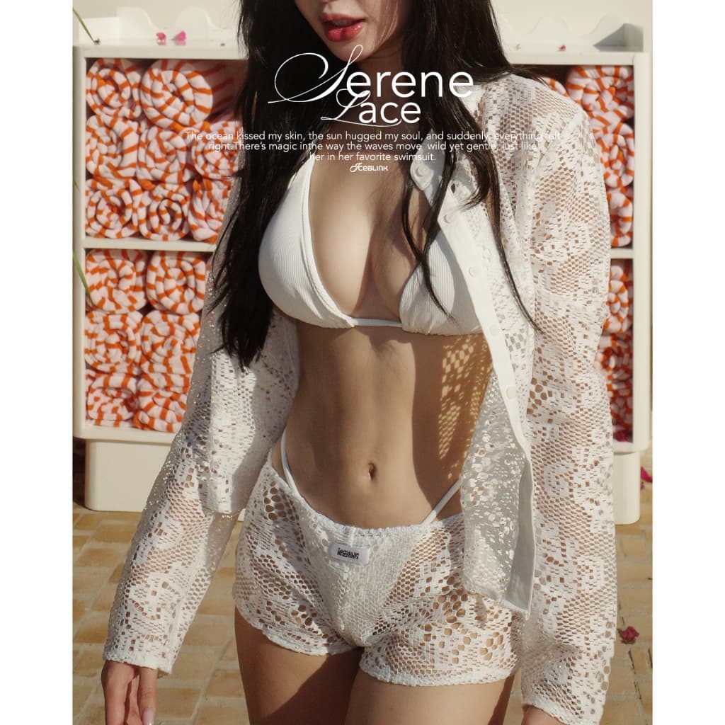 ICEBLINK l Serene Lace Set เซ็ตชุดคลุมลูกไม้ซีทรู รูปที่ 3