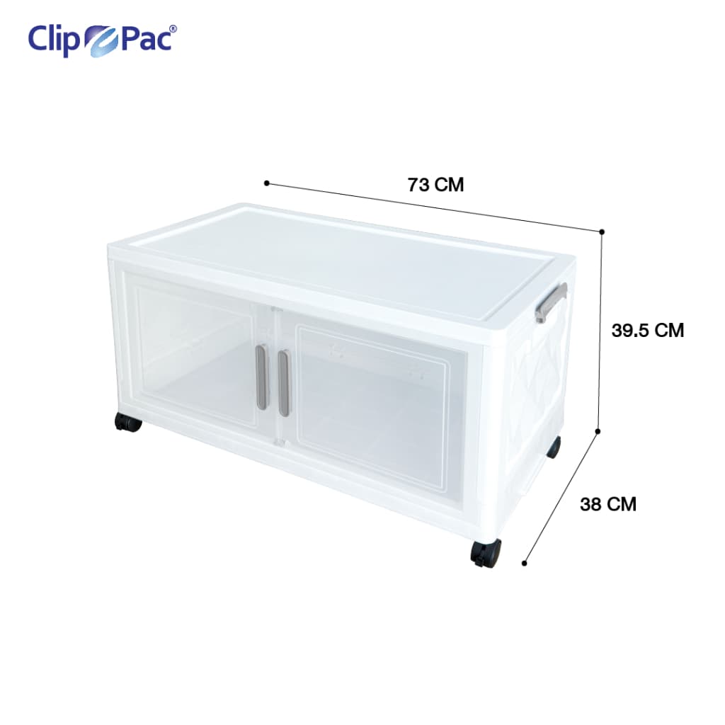 Clip Pac ตู้เสื้อผ้า ตู้เก็บของ ตัวใหญ่ 2-4 ชั้น มีราวแขวน* หน้ากว้าง 73 CM มีล้อ พับเก็บได้ บานเปิด-ปิดแม่เหล็ก รูปที่ 5