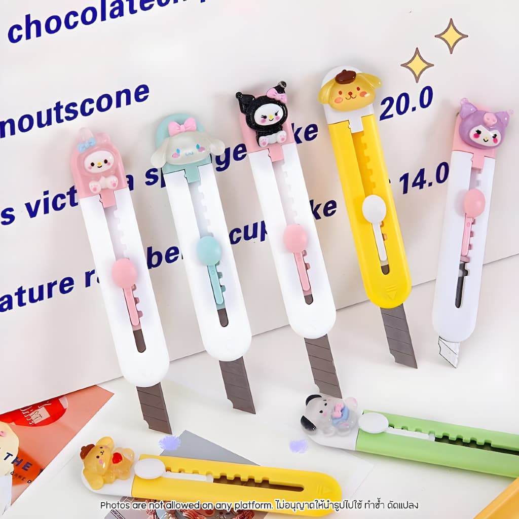 คัตเตอร์มินิ น่ารัก Cartoon Kniff มีดคัตเตอร์พกพา ลายการ์ตูน คัตเตอร์ตัดกระดาษ แกะพัสดุ DIY อุปกรณ์เครื่องเขียน นักเรียน รูปที่ 4