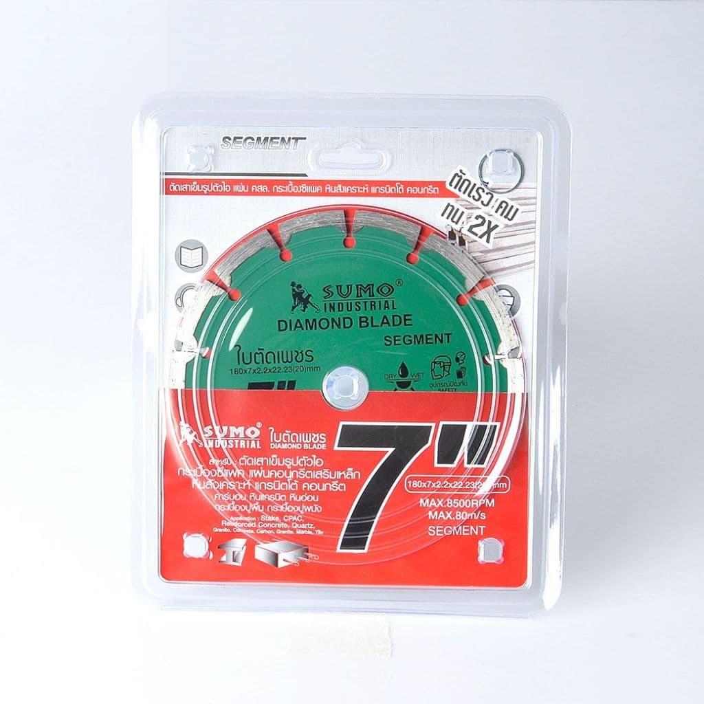 ใบตัดเพชร 7 นิ้ว ใบตัดคอนกรีต SUMO Segment 7”x7 เขียว ซูโม่ 1 ใบ SB+ รูปที่ 3
