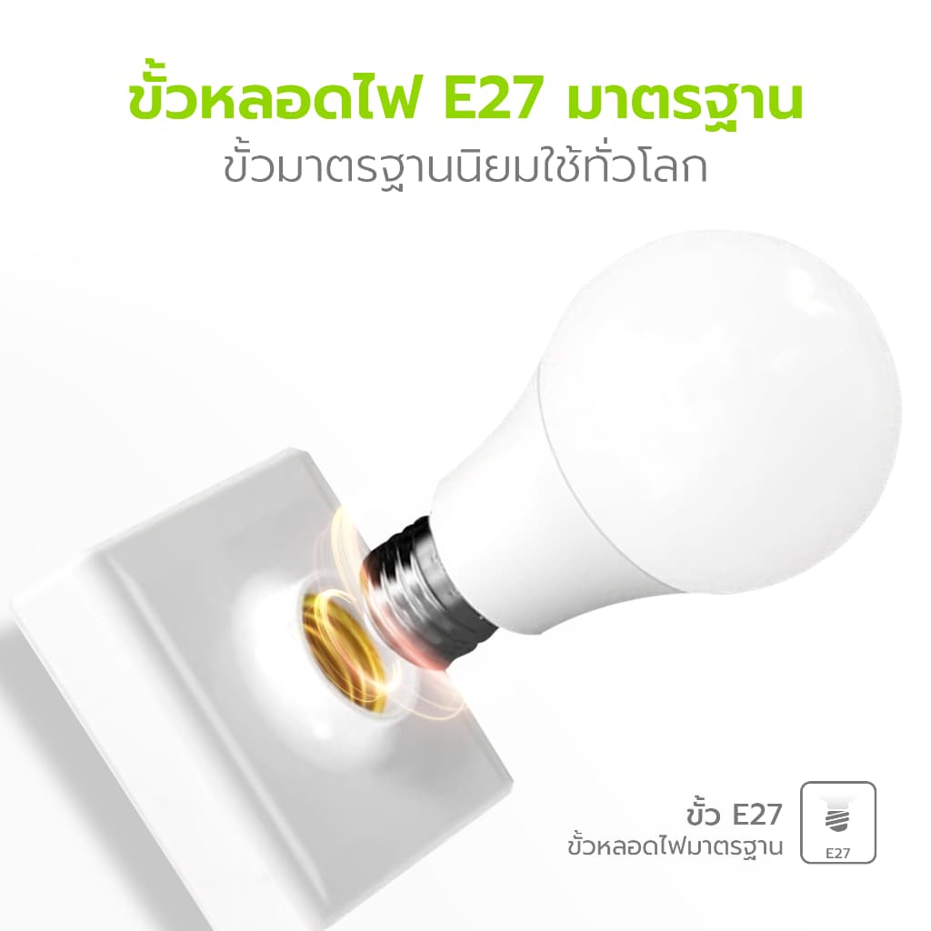 HOMEC หลอดไฟ LED หลอดไฟ ขั่ว E27 5w 7w 9w 12w 15w สำหรับโคมไฟประดับบ้าน โคมตั้งโต๊ะ หรือโคมทั่วไป รูปที่ 7