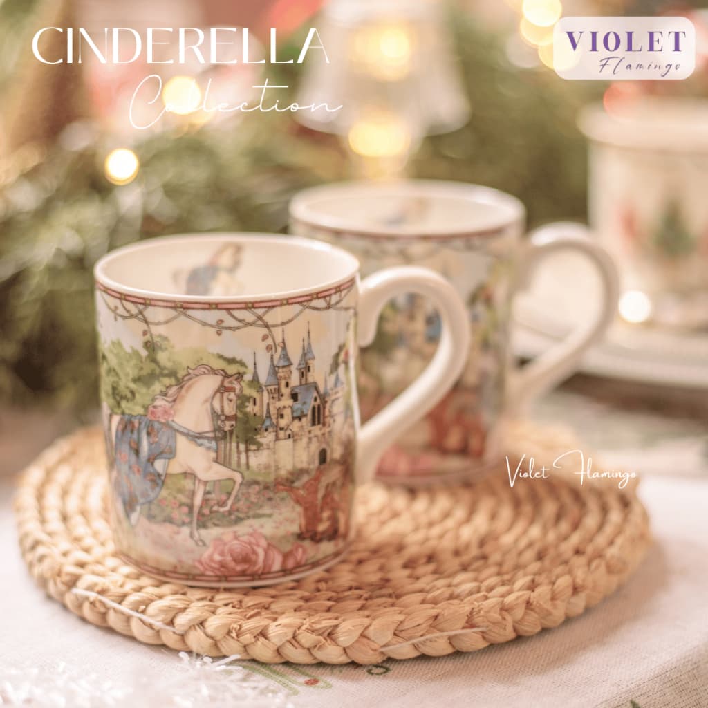 Violet Flamingo Cinderella Collection – แก้วมัคพร้อมกล่องของขวัญ ลายรถม้า & ปราสาท เนื้อเซรามิกพรีเมียม รูปที่ 5