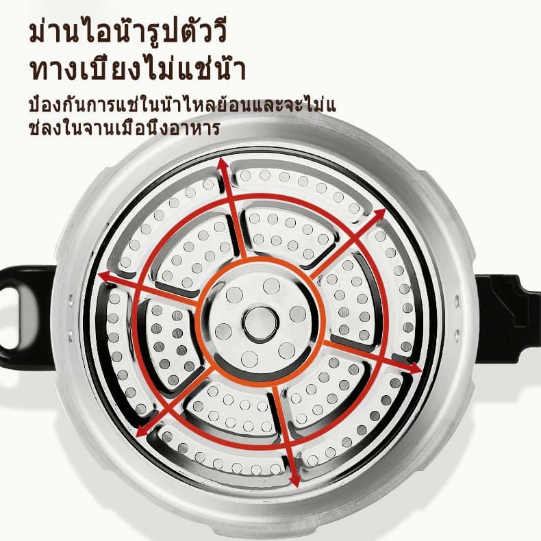 หม้อตุ๋นแรงดัน หม้อแรงดันตุ๋น 4/5/7L หม้อแรงดันสูงกันระเบิด ความจุสูง อลูมิเนียมเกรดอาหาร วาล์วนิรภัยคู่ ใช้ได้กับทุกเตา รูปที่ 6