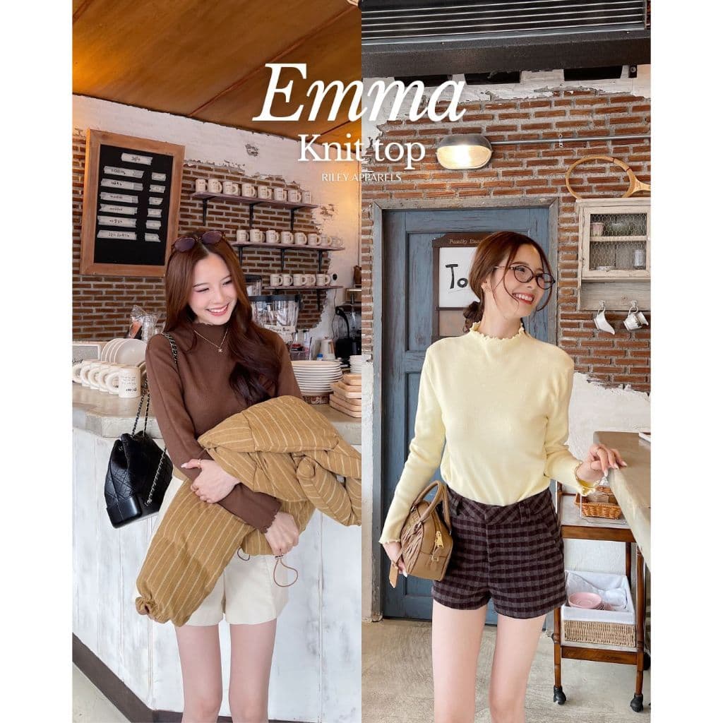 Riley.apparels - Emma knit top เสื้อคอปีน 8006 รูปที่ 2