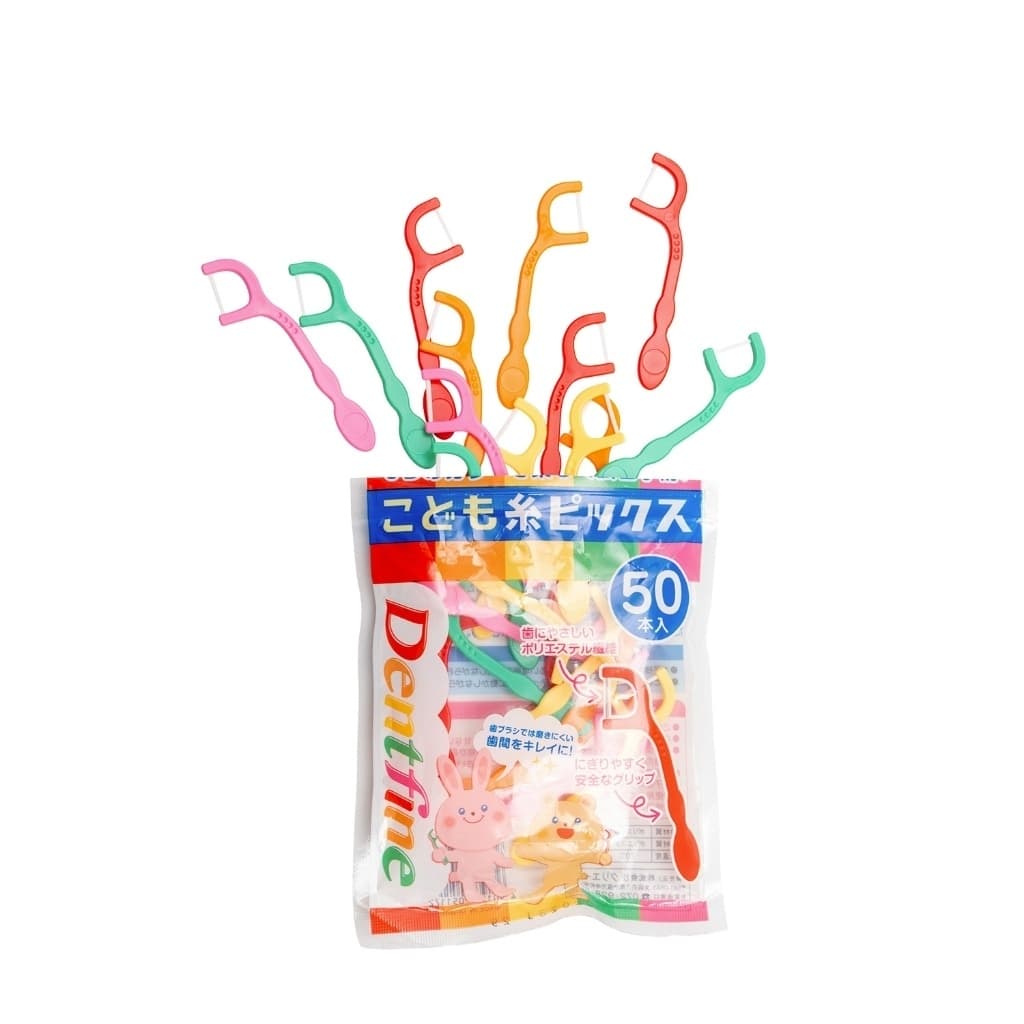 Series Gentles Tots Dentfine Floss ไหมขัดฟันเด็ก แบบมีด้ามจับ สีสันสดใส แพ็ค50ชิ้น อายุ 1 ปีขึ้นไป รูปที่ 2