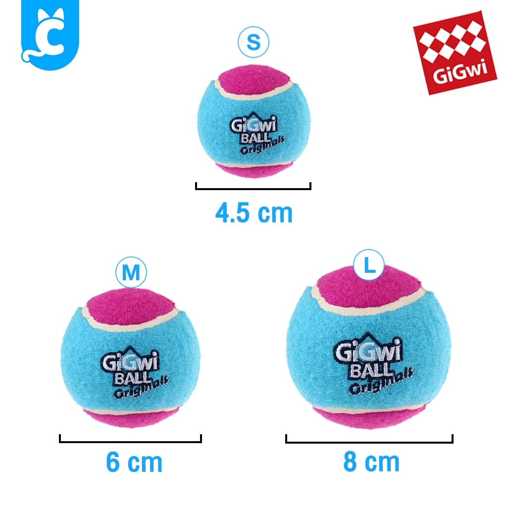 GiGwi ของเล่นสุนัข ลูกบอลลูกเทนนิส แพ็ค 3 ลูก บีบมีเสียง เด้งได้ Tennis Ball CleverPet รูปที่ 6