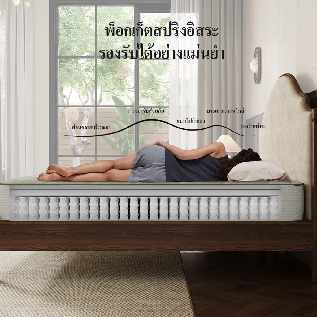 Novilla ที่นอนพ็อกเก็ตสปริง นุ่มเงียบ ระบายอากาศดี หนา 10 นิ้ว รุ่นMetaDream รับประกัน 10 ปี แถมหมอน รูปที่ 2
