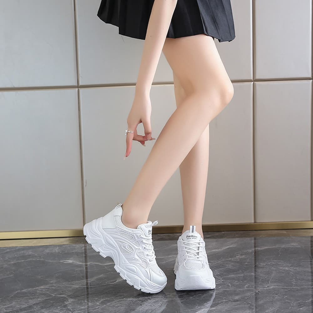 JS.Studio รองเท้ากีฬาลำลองสำหรับผู้หญิง แนวสตรีท ผ้าใบสไตล์เกาหลี พื้นหนานุ่ม ระบายอากาศได้ดี รูปที่ 6