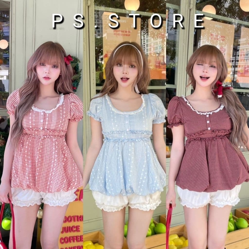 Sherlyn : เสื้อแขนตุ๊กตาเลเยอร์2ชั้น แต่งขอบระบาย รูปที่ 3