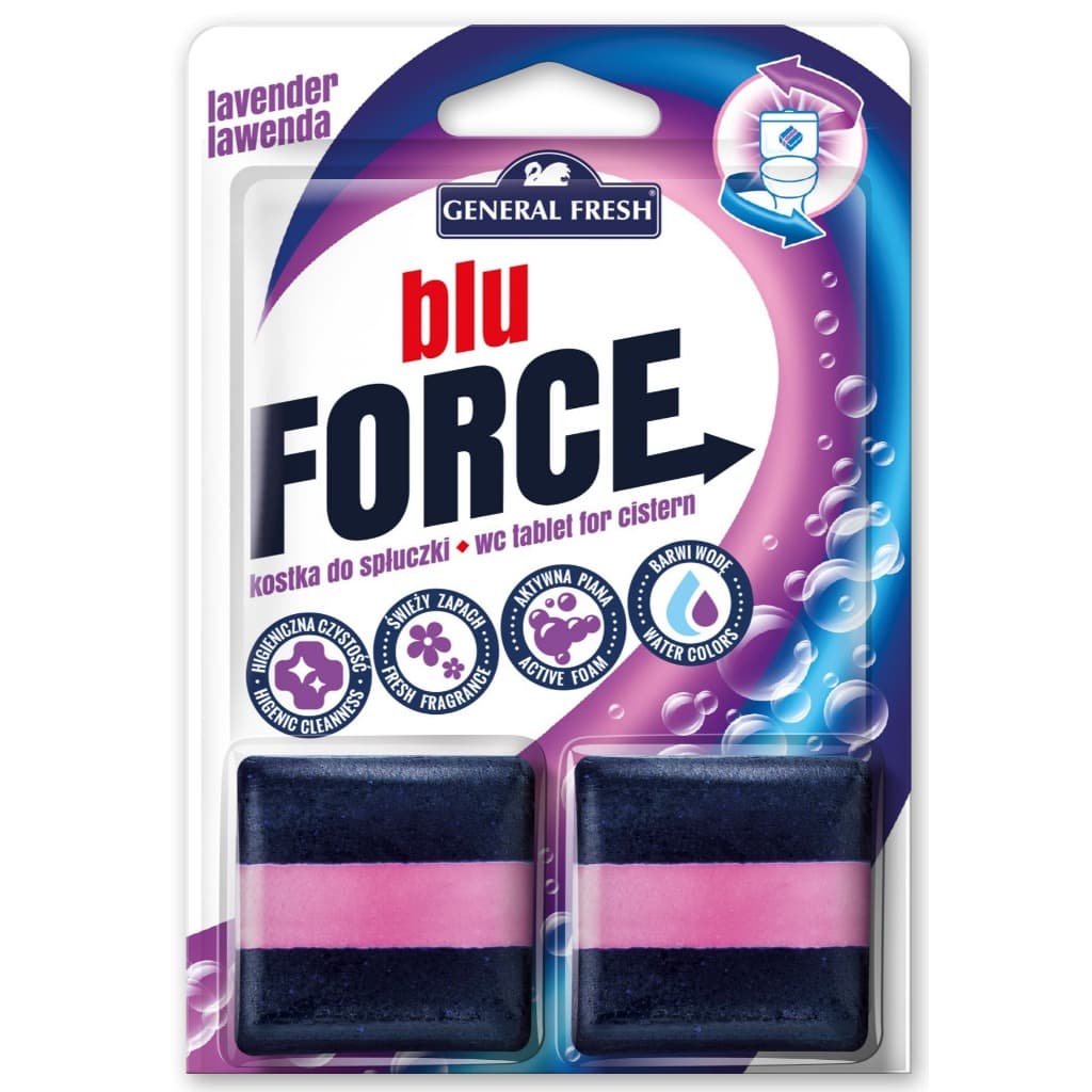 BLU FORCE ก้อนใส่ถังพักน้ำชักโครก ก้อนดับกลิ่นชักโครก กลิ่นลาเวนเดอร์ ทำความสะอาดโถสุขภัณฑ์ 50g x2 รูปที่ 4