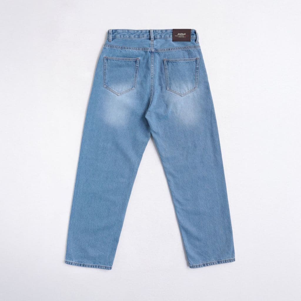 Jack Russel - Men Jeans กางเกงยีนส์ผู้ชาย ทรงขาบาน - Klassik J-6001/LB Baggy Low Rise Wide Leg Light Blue รูปที่ 7
