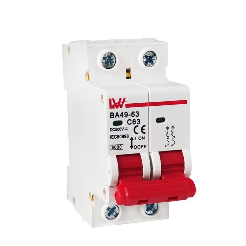 เบรกเกอร์ Breaker DC 500V 2P 6A-63A สำหรับไฟโซล่าเซล์ ไฟฟ้ากระแสตรง ป้องกันการลัดวงจร รูปที่ 4