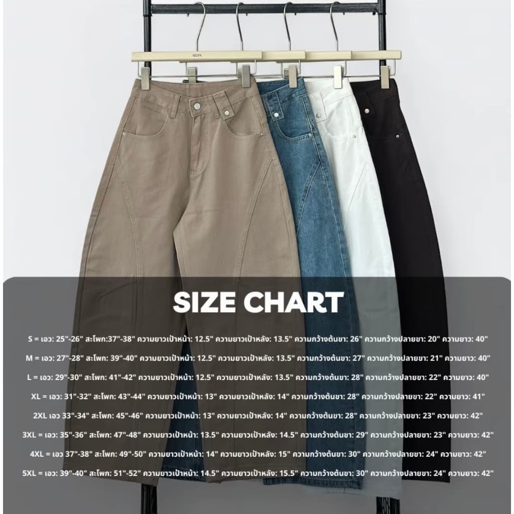 Atipashop - CURVEPANEL WIDE PANTS กางเกงยีนส์ ขายาว ทรงบาร์เรียล สีพื้น ทรงสวย รูปที่ 2