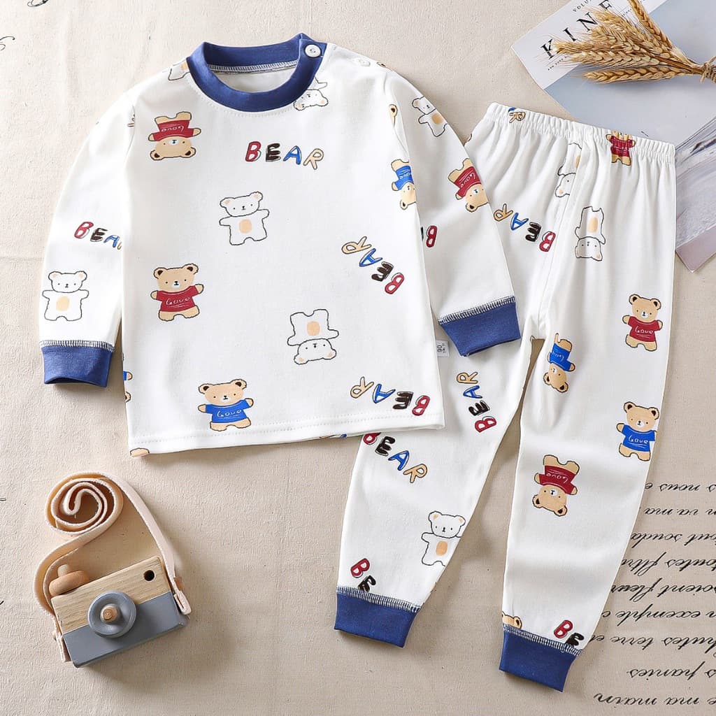 BEAR BABY ชุดนอนแขนยาว ขายาว เสื้อผ้าเด็ก ชุดนอนกันหนาว ผ้าcotton อายุ6เดือน-5ปี รูปที่ 7