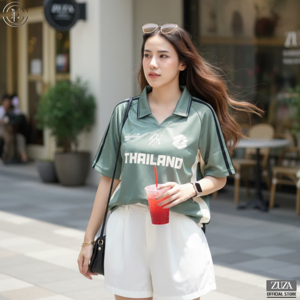 ZUZA - Jersey Thailand Collection เสื้อโปโลคอปก แขนสั้น " ทีมไทยแลนด์ " ทรงโอเวอร์ไซส์ เนื้อผ้าไมโครฯ สวมใส่สบาย รูปที่ 7