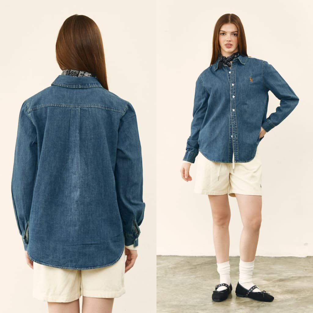 Bemingtop1089 -BMG Denim Classic Shirt - เสื้อเชิ้ตเดนิมทรงคลาสสิกใส่ได้ทุกโอกาส รูปที่ 4