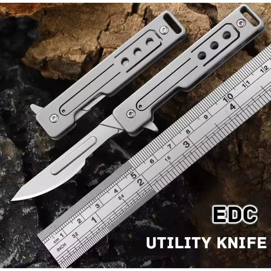 T37 Titanium Alloy Art แบบพกพา มีดพับใบมีด Sharp Express มีดขนาดเล็กพวงกุญแจอเนกประสงค์กลางแจ้ง Mini มีด รูปที่ 2