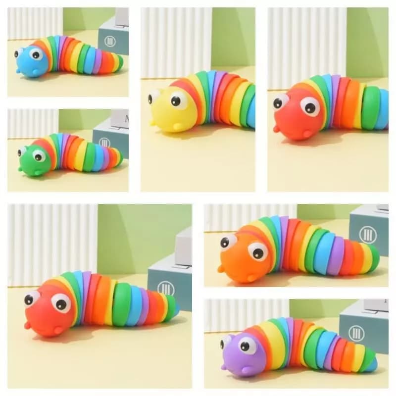 YUNLEO Toy สำหรับเด็ก ของเล่นแมลงเซ็นเซอร์กดสุดน่ากด ของเล่นหนอนผีเสื้อ 3D บีบอัดคลายเครียด รูปที่ 5