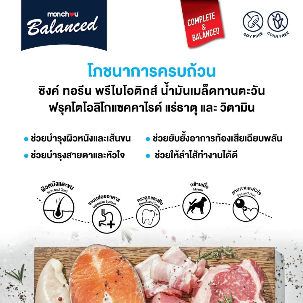 monchou Balanced อาหารเปียกแมว สูตร Balanced ไม่เติมเกลือ 80กรัม รูปที่ 4