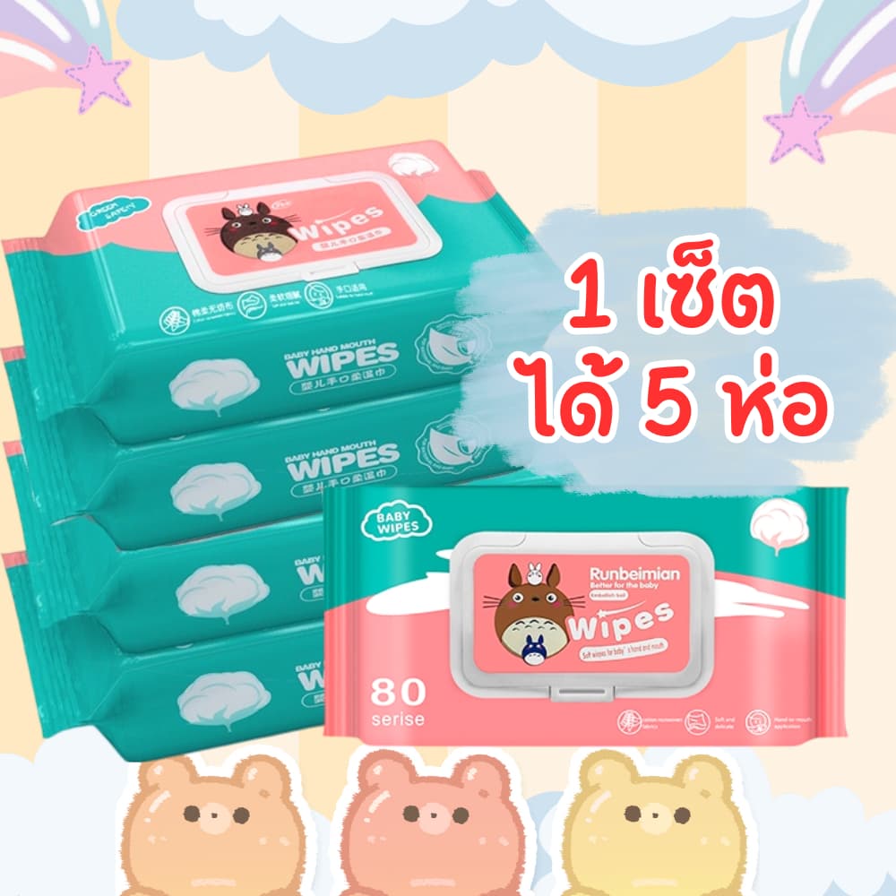 ทิชชู่เปียก Baby Wipes ผ้านุ่มชุ่มชื่น ทำความสะอาดได้ดี /1739 รูปที่ 2