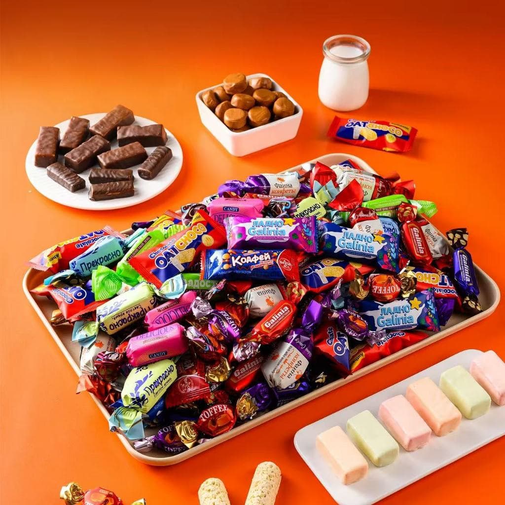 ซื้อ 1 แถม 1 russian candy 1000g ช็อกโกแลตรัสเซีย เข้มข้น หอม หวานละมุน หลายรส อร่อย ของขวัญปีใหม่ รูปที่ 2