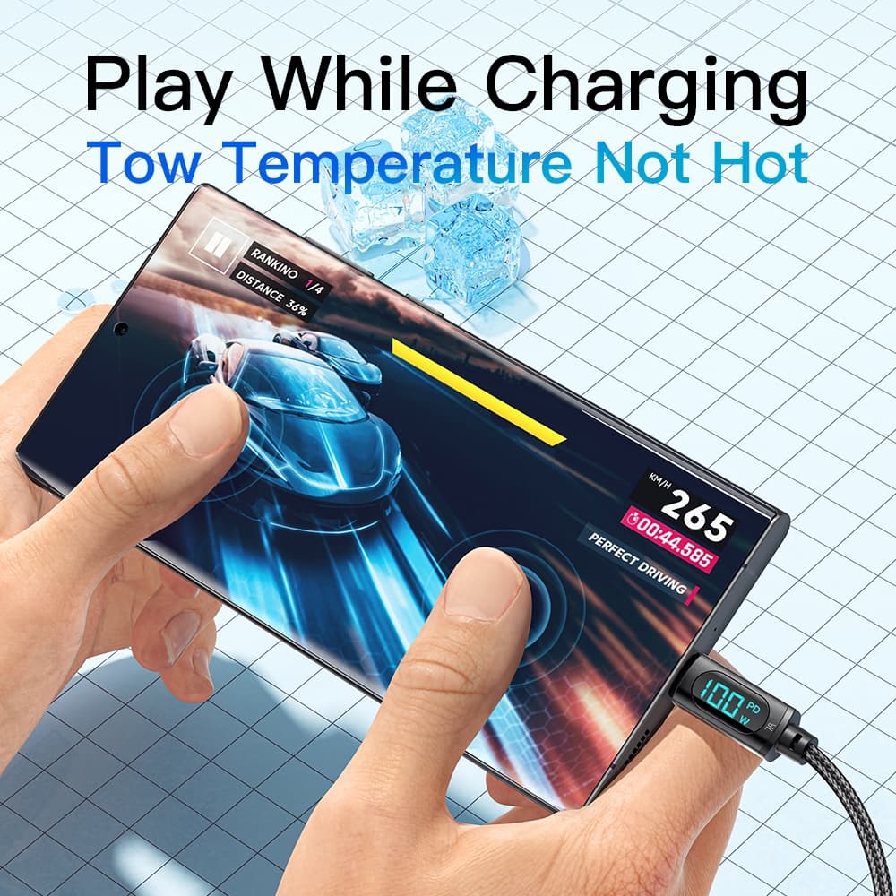 7A Essager 100W USB A To Type C To C แสดงสาย PD สายชาร์จเร็วสำหรับ Xiaomi Poco3 Samsung Huawei รูปที่ 4