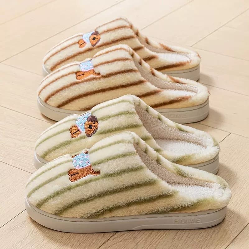 รองเท้าใส่ในบ้าน รองเท้ากำมะหยี่ สลิปเปอร์ พื้นยางPVC กันลื่น NO.T817 แนะนำเพิ่ม2ไซส์ รูปที่ 5