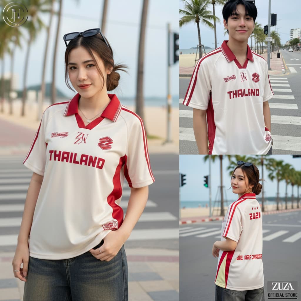 ZUZA - Jersey Thailand Collection เสื้อโปโลคอปก แขนสั้น " ทีมไทยแลนด์ " ทรงโอเวอร์ไซส์ เนื้อผ้าไมโครฯ สวมใส่สบาย รูปที่ 8