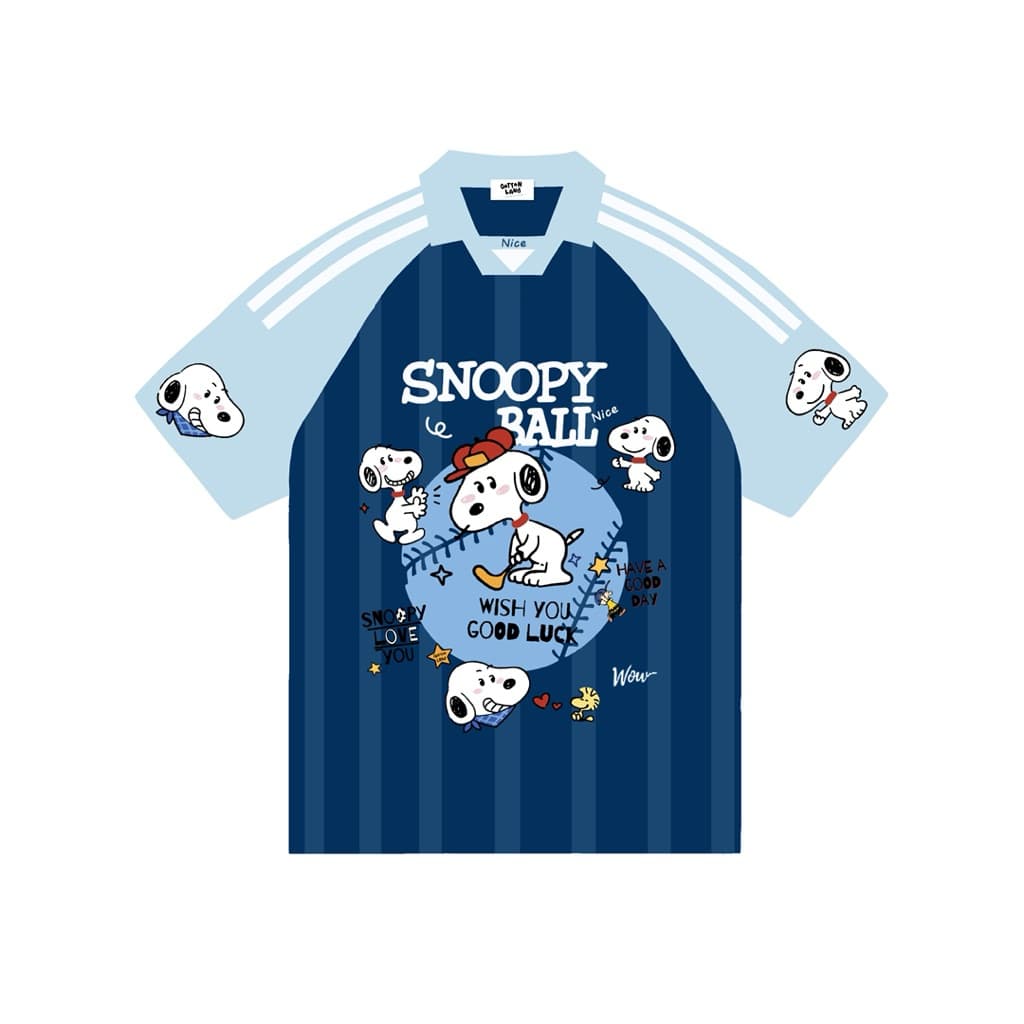 เสื้อยืดโอเวอร์ไซส์ Jersey ลายสนูปปี้ QL รูปที่ 6