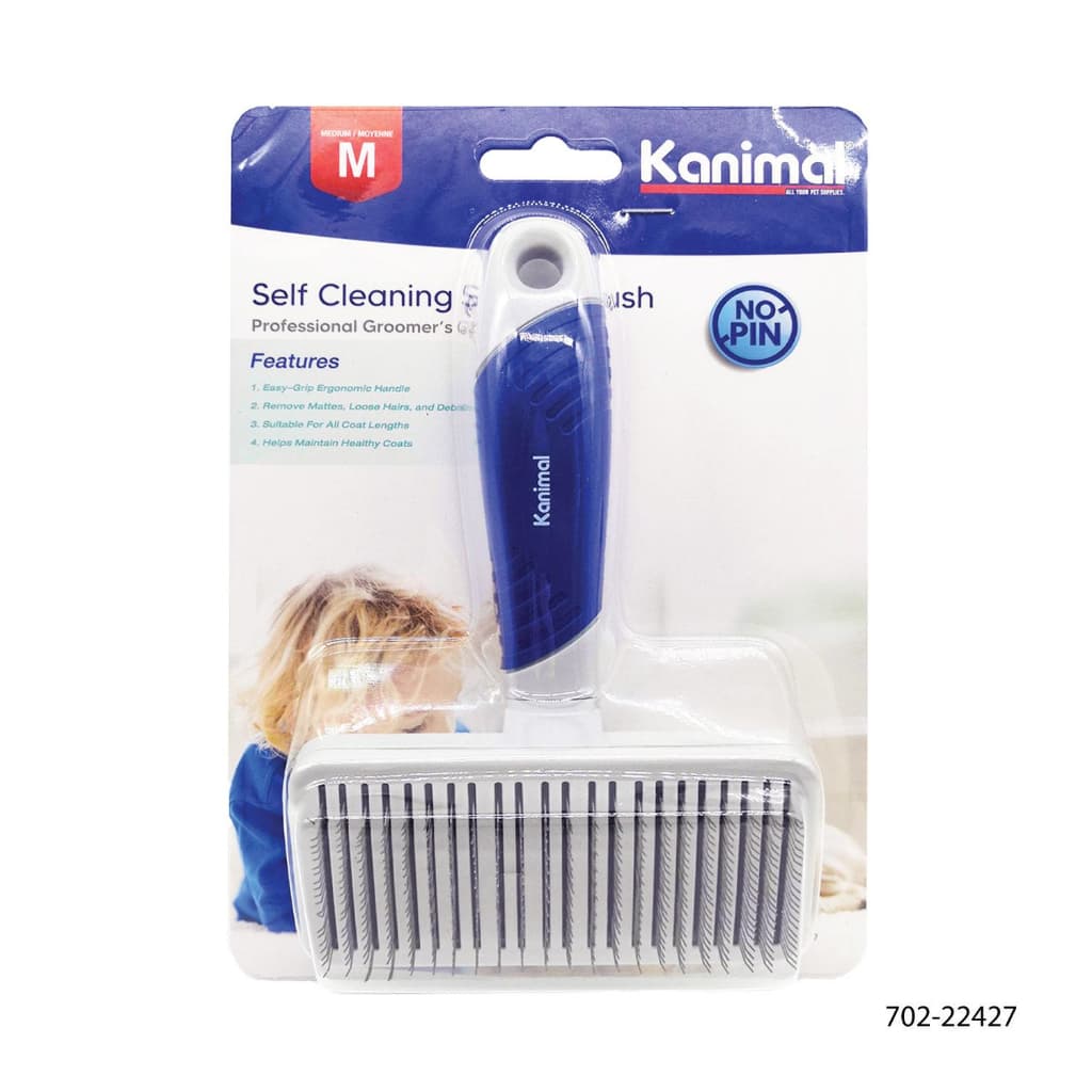 Kanimal Self-Cleaning Slicker Brush Size M 17.5x10.8x6.5 หวีสางขนกึ่งอัตโนมัติ แปรงหวีขนสุนัข แปรงแมว รูปที่ 6