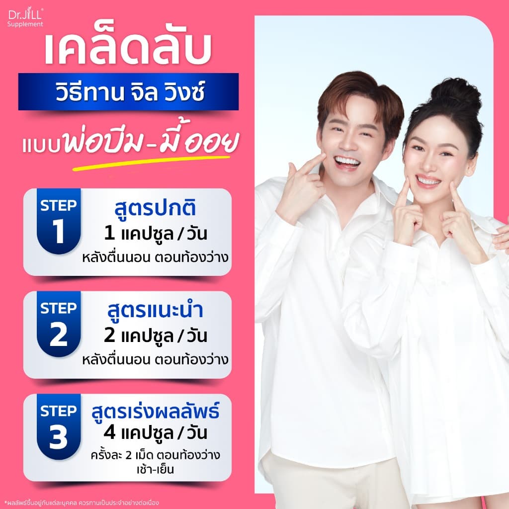 3 กล่อง จิลวิงซ์ อาหารเสริมดูแลผิว Dr.JiLL Jil Wink 1กล่อง 20แคปซูล ลดริ้วรอย ผิวขาวใส นุ่ม รูปที่ 5