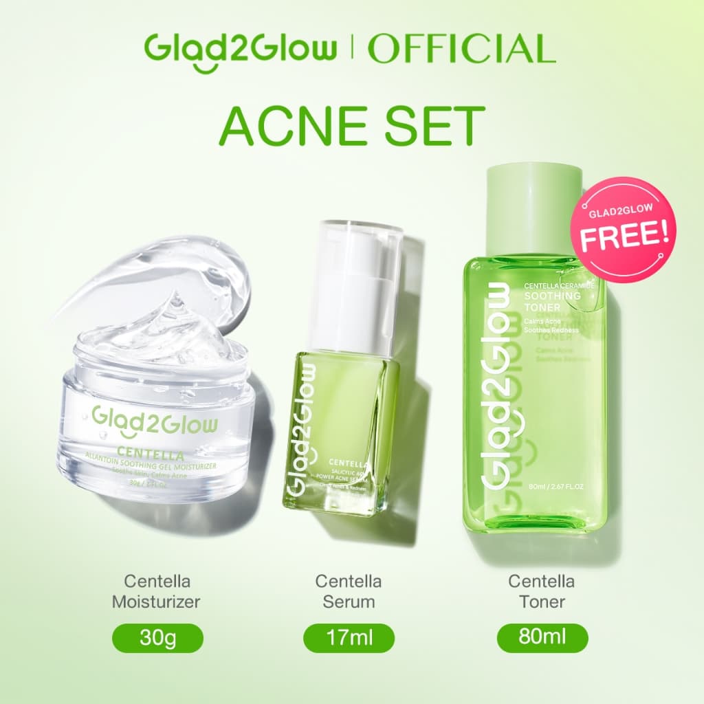 Glad2Glow Brightening Acne Moisturizer+Serum+Toner ขาวใส ไร้สิว จุดด่างจาง ชุ่มชื้นล้ำ ครีมทาหน้า เซรั่ม โทนเนอร์ รูปที่ 4