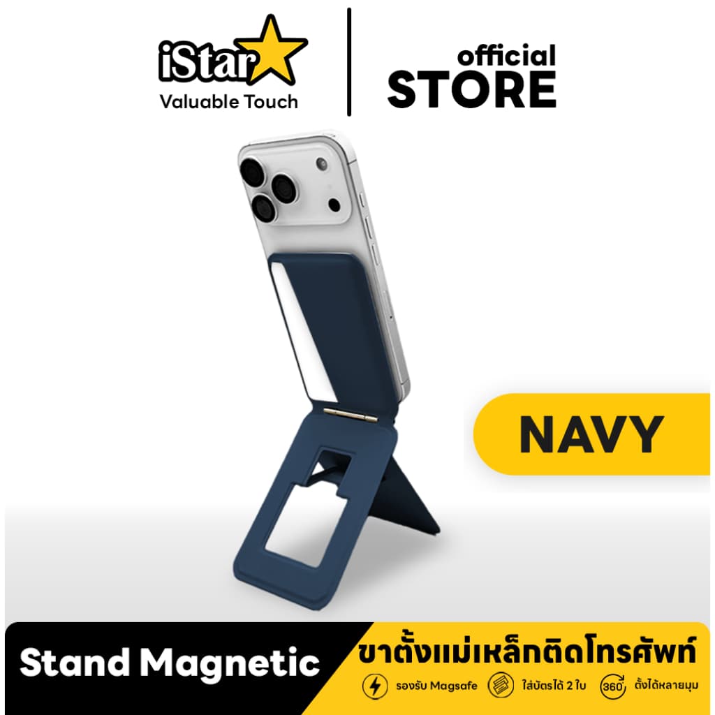 ซองใส่บัตรแบบหนัง Premium ใส่บัตรได้ 2 ใบ ตั้งพับเก็บได้ สำหรับโทรศัพท์ หรือ เคสแม่เหล็ก รูปที่ 5