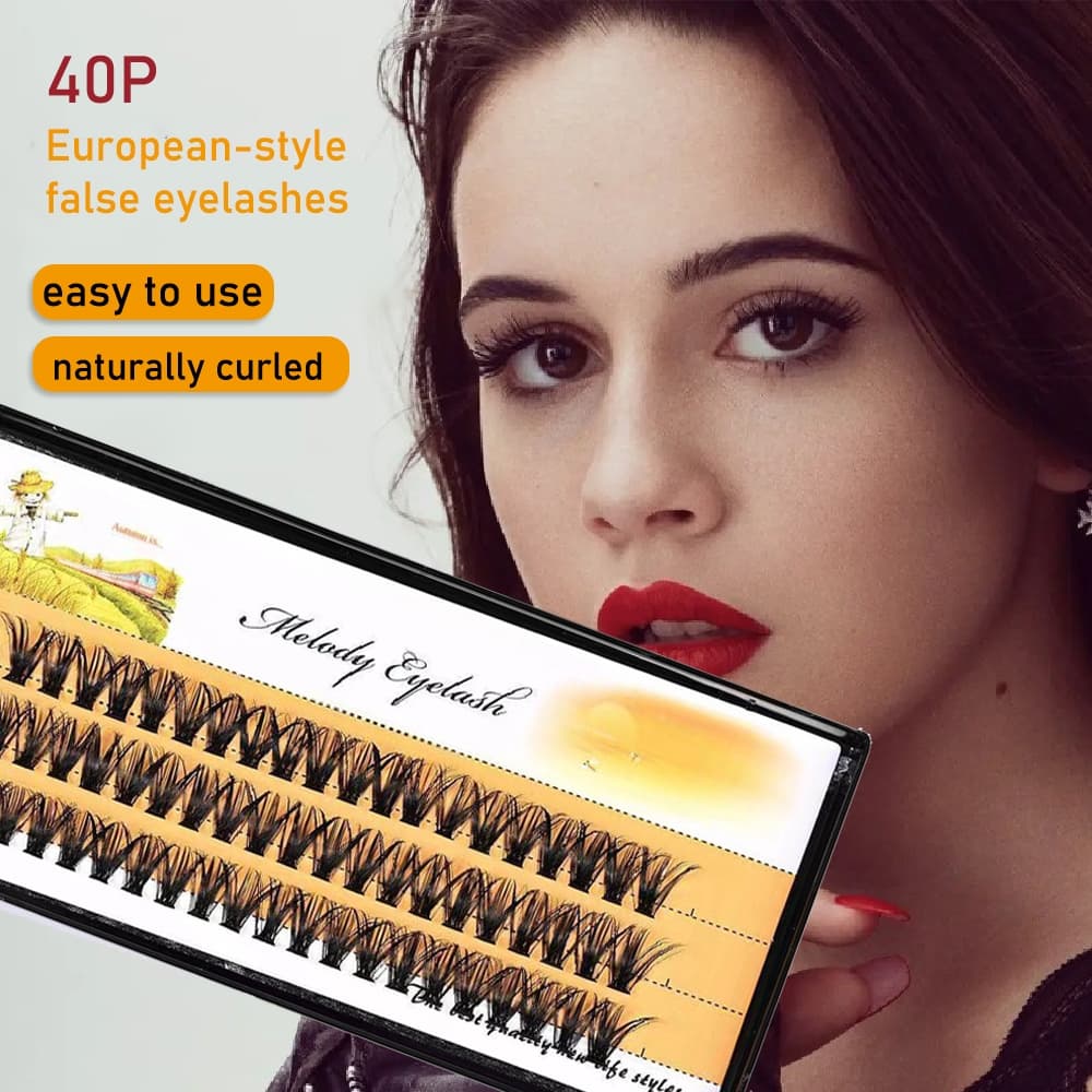 จัดส่งภายในวันเดียวกันขนตาปลอม 20D-40D8MM-16MMขนตาปลอมแบบช่อ สำหรับแต่งหน้า ดูเป็นธรรมชาติ ใช้ซ้ำได้ รูปที่ 9