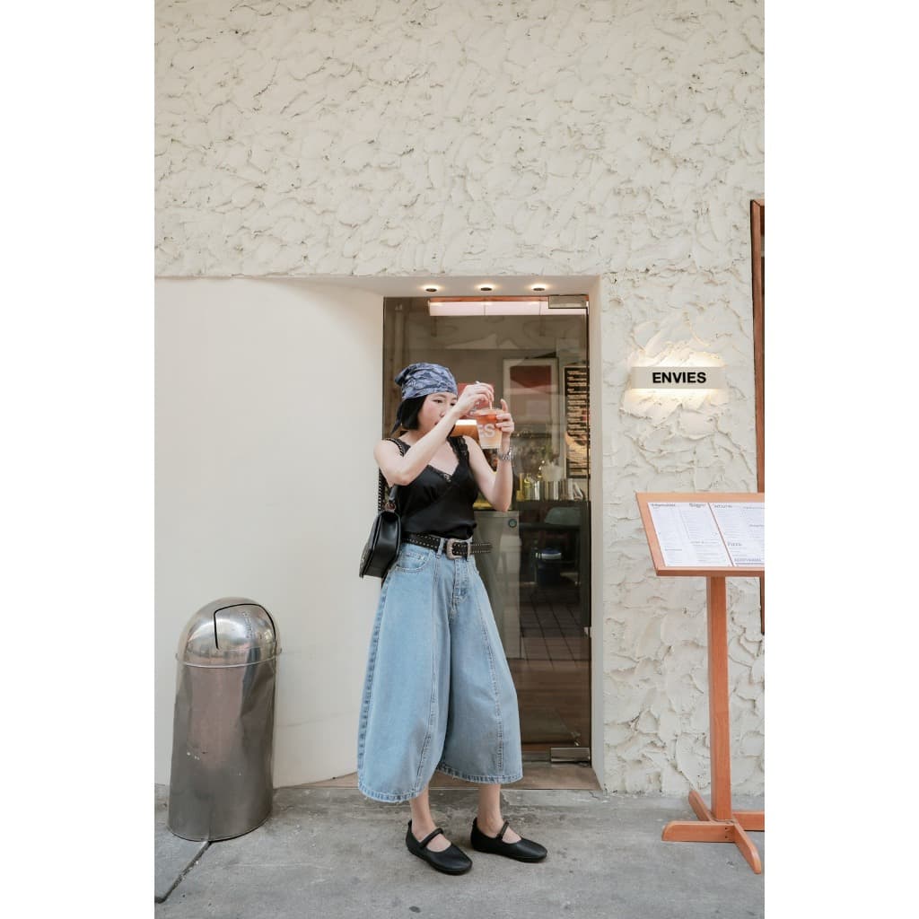 Pumkins Short Jeans กางเกงยีนส์ทรงฟักทองขา9ส่วนรุ่น A927 TAG DARIM รูปที่ 4