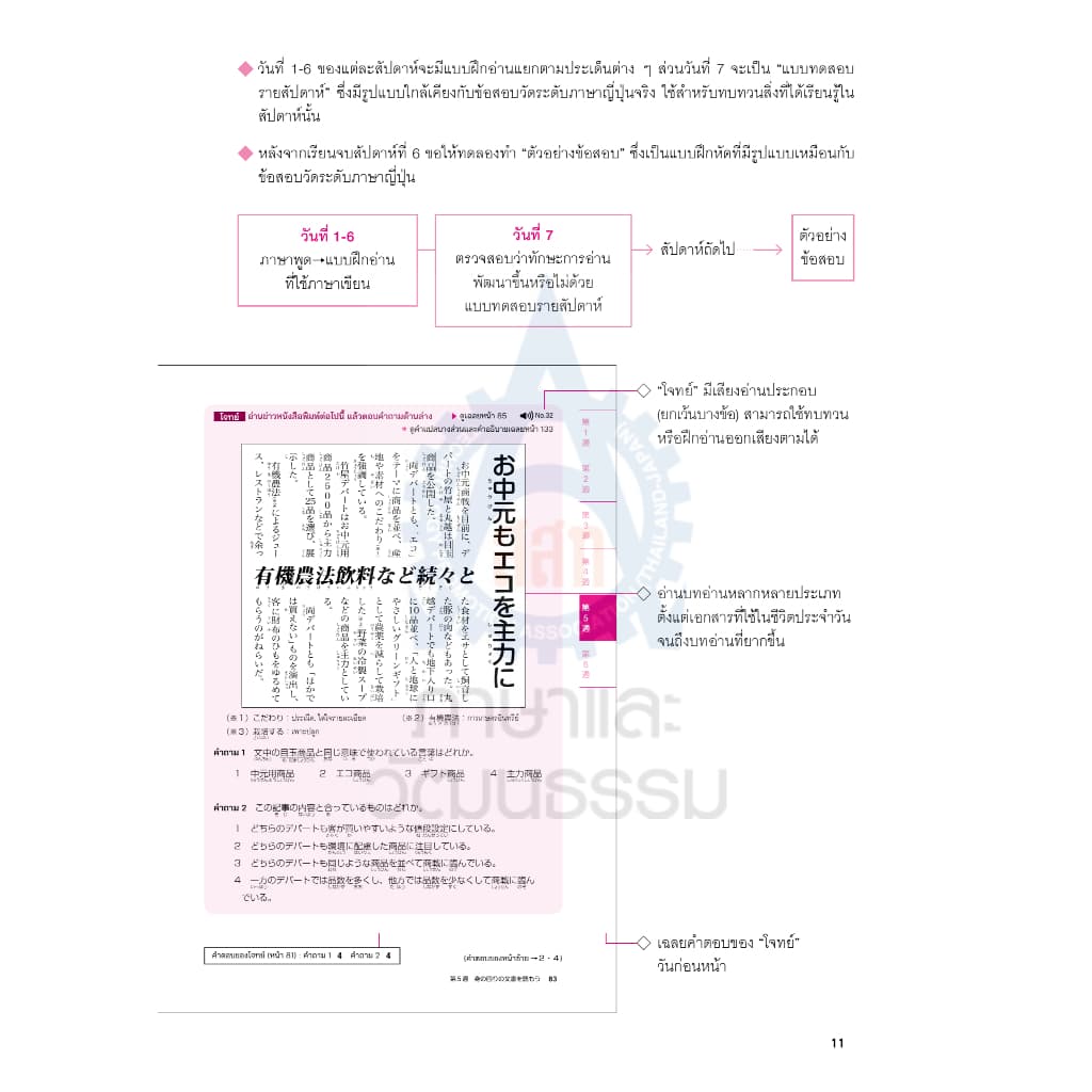 เตรียมสอบวัดระดับ N2 การอ่าน 9789744438843 รูปที่ 7