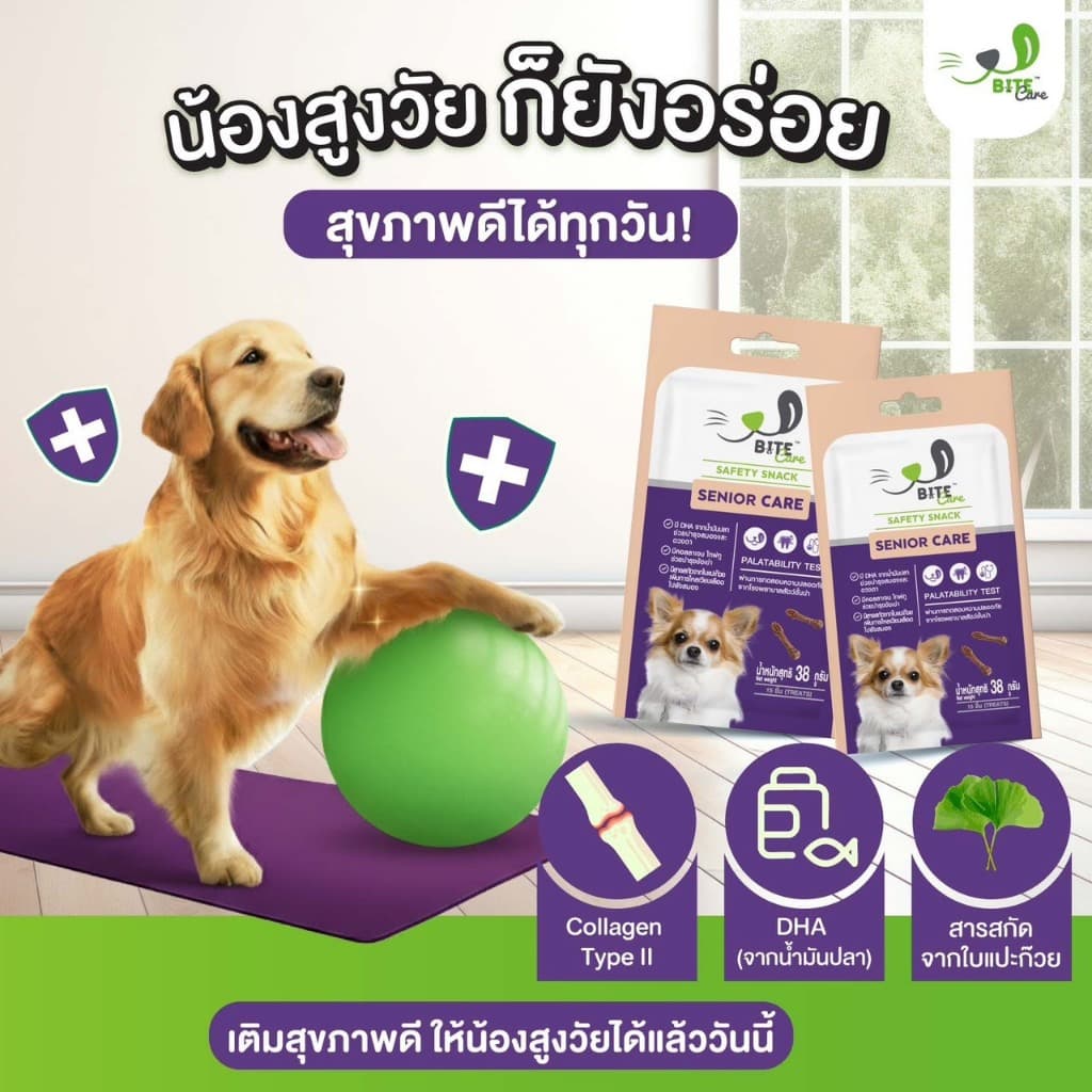 Bite Care ขนมขัดฟันสุนัขเพื่อสุขภาพ 38g เสริมกระดูกข้อ ภูมิคุ้มกัน ขนเงา Bite Care รูปที่ 9