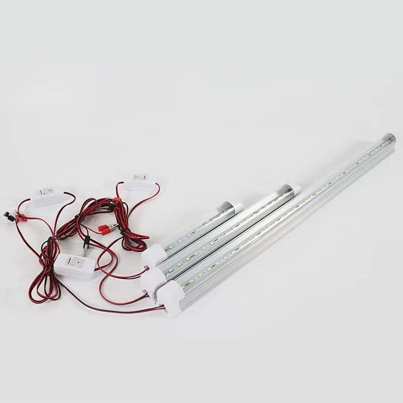 ชุดหลอดไฟ พร้อมสาย ปากคีบแบต LED T8 12V DC ขนาด 30/60/120 cm.แสงขาว/แสงเหลือง สายยาว2เมตร รูปที่ 5