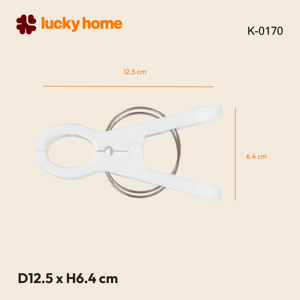 LUCKY HOME กิ๊บหนีบผ้าจัมโบ้ K-0170 S-170/A ชุด 4 ชิ้น ขนาด: 12.5 x 6.4 cm รูปที่ 2